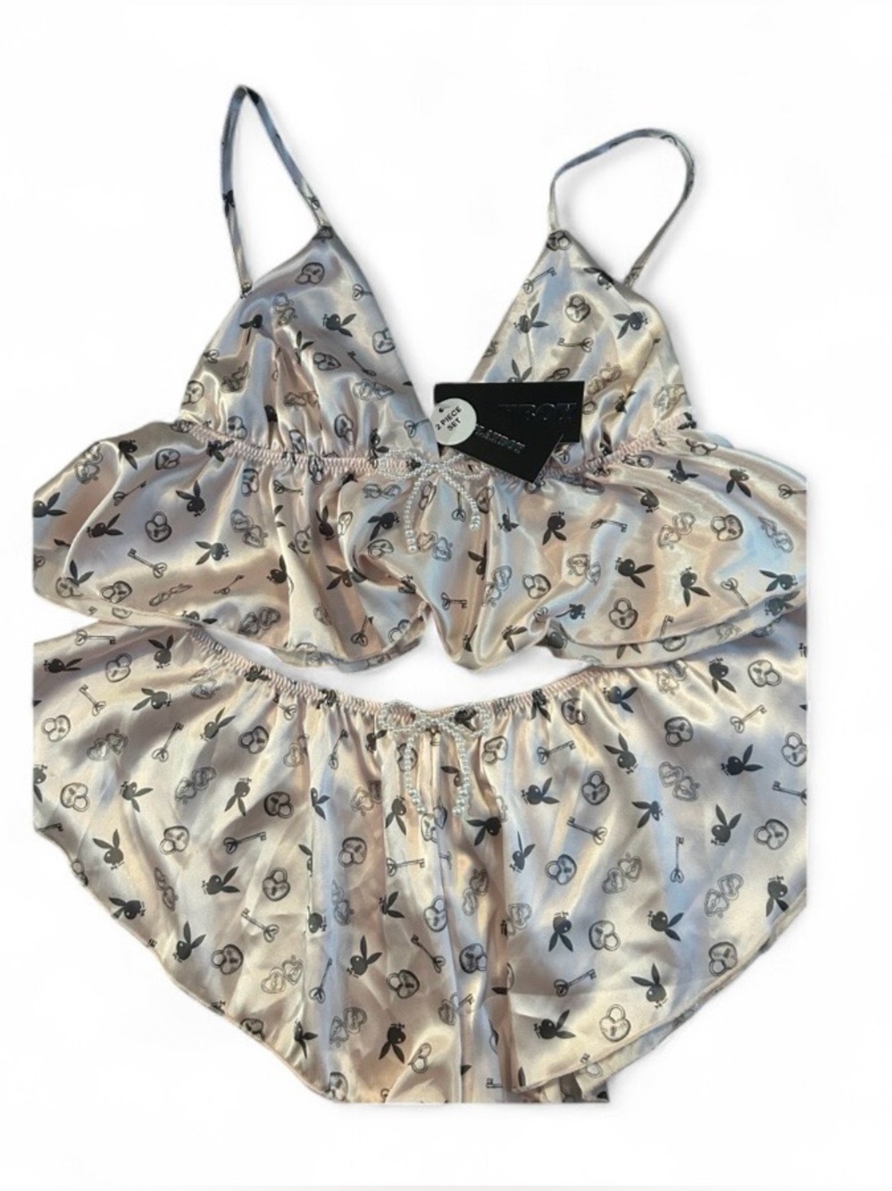 Playboy Satin Pajama Set Size M - NWT🐰💗
